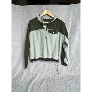 ATHLETA Zion Microfleece 1/2 Zip Sweatshirt‎ Medium Opal Green Hoodie Size Small